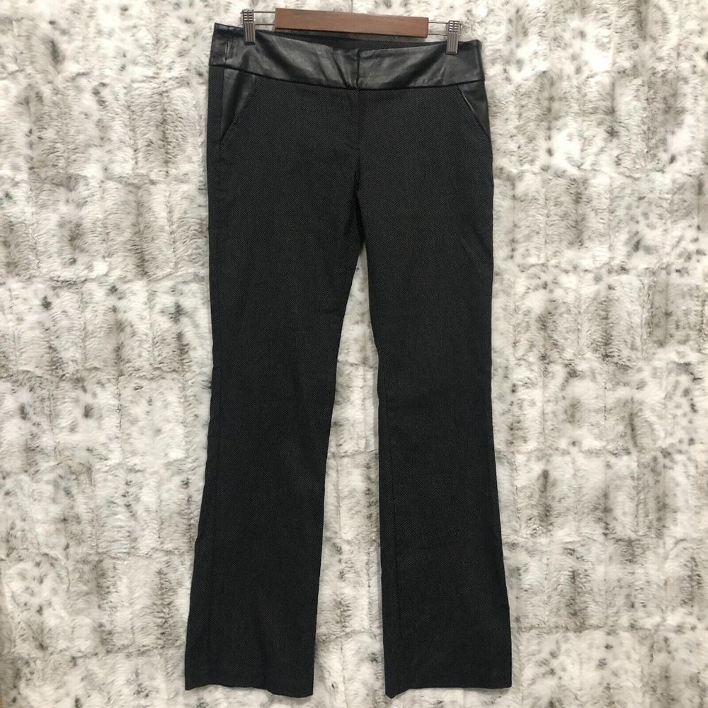 Joe Benbasset Slim Straight Faux Leather Accent Casual Pants Size 7 Black/Gray